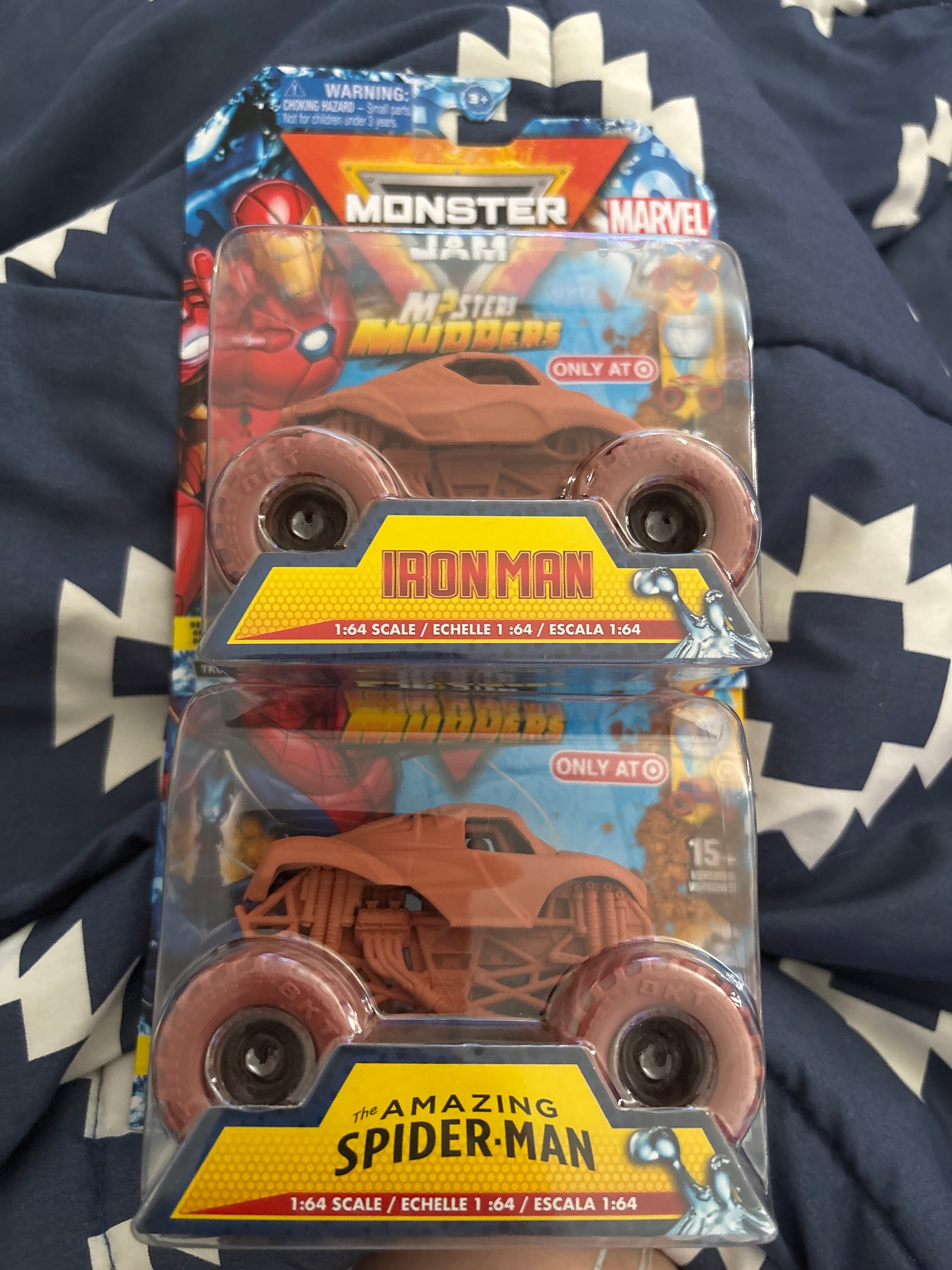 Monster Jam Monster Mudders Marvel Iron Man & Amazing Spiderman