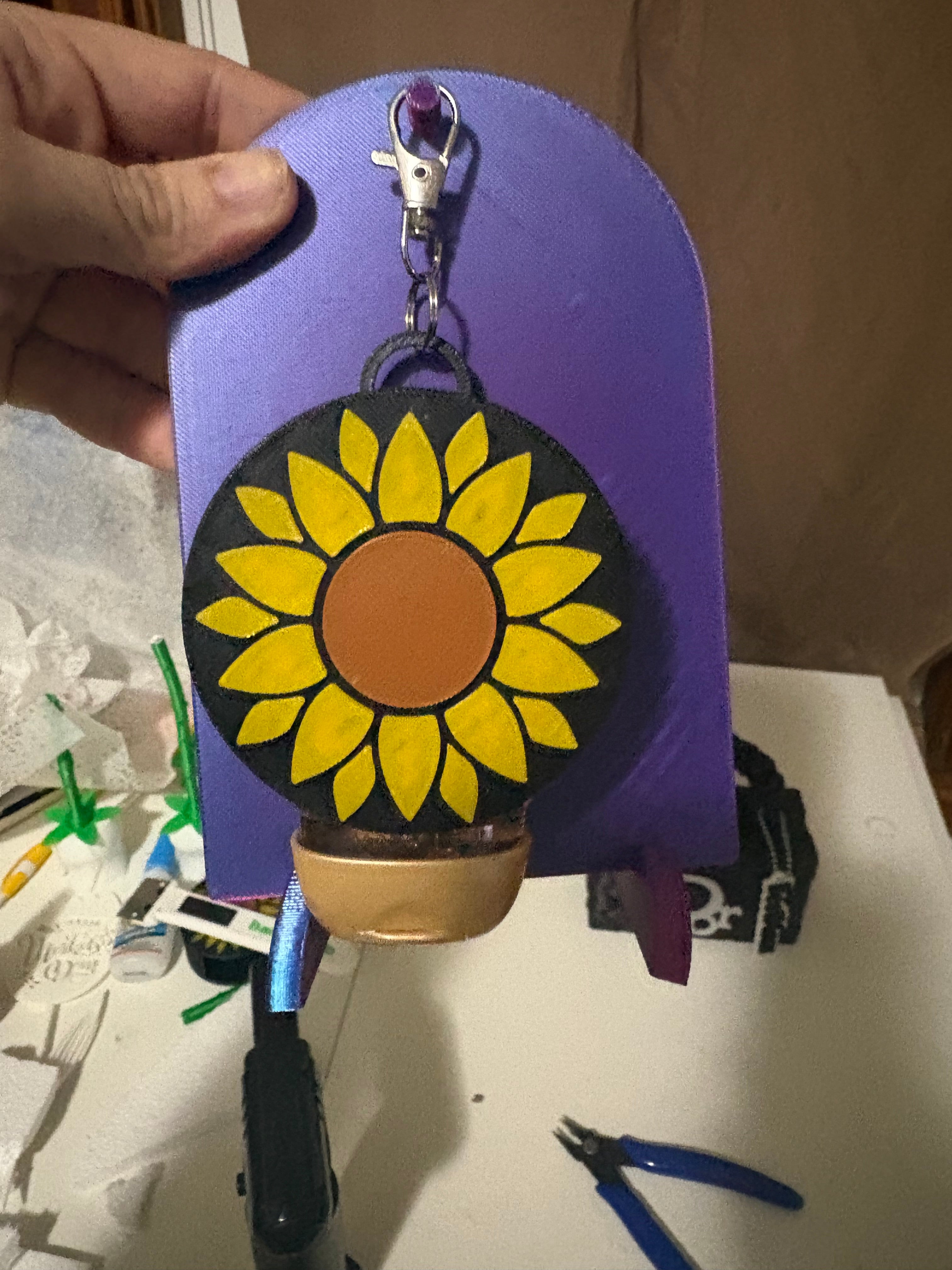 Sunflower PocketBac Holder Keychain 3D
