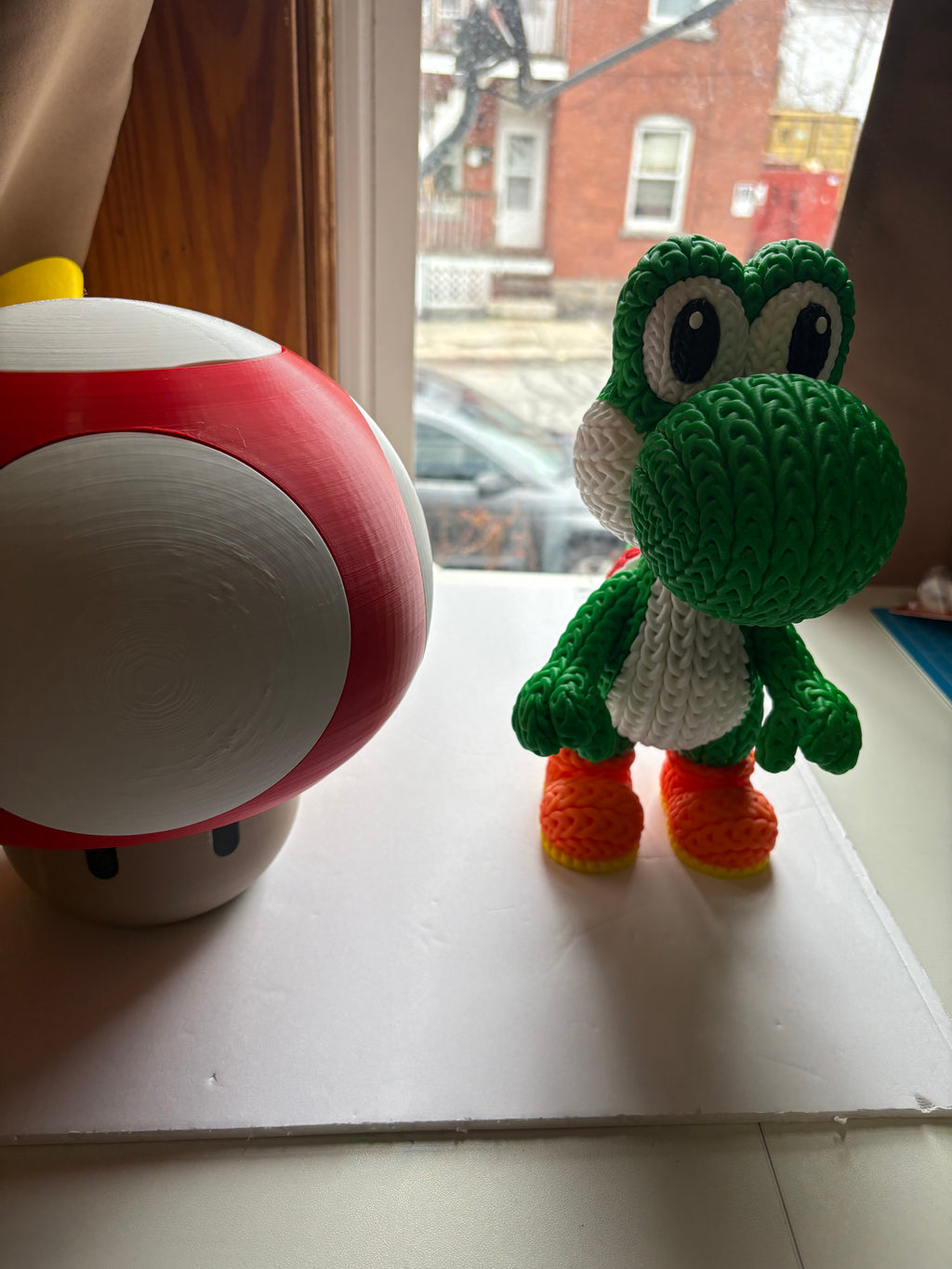 Yoshi 3D Printed  Crochet Style – 10” Collectible  Super Mario