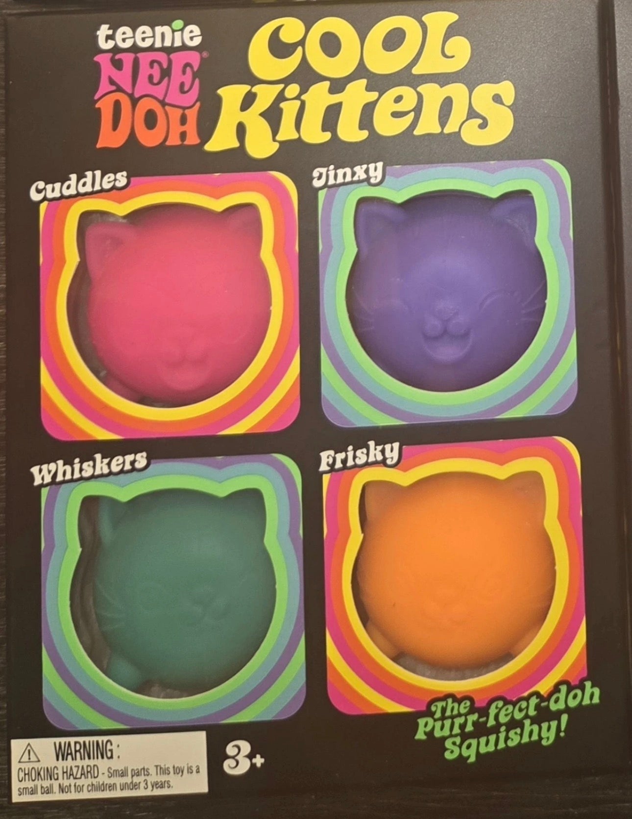Teenie NeeDoh Cool Kittens Cat Squish Sensory Fidget Toy 4 Pack