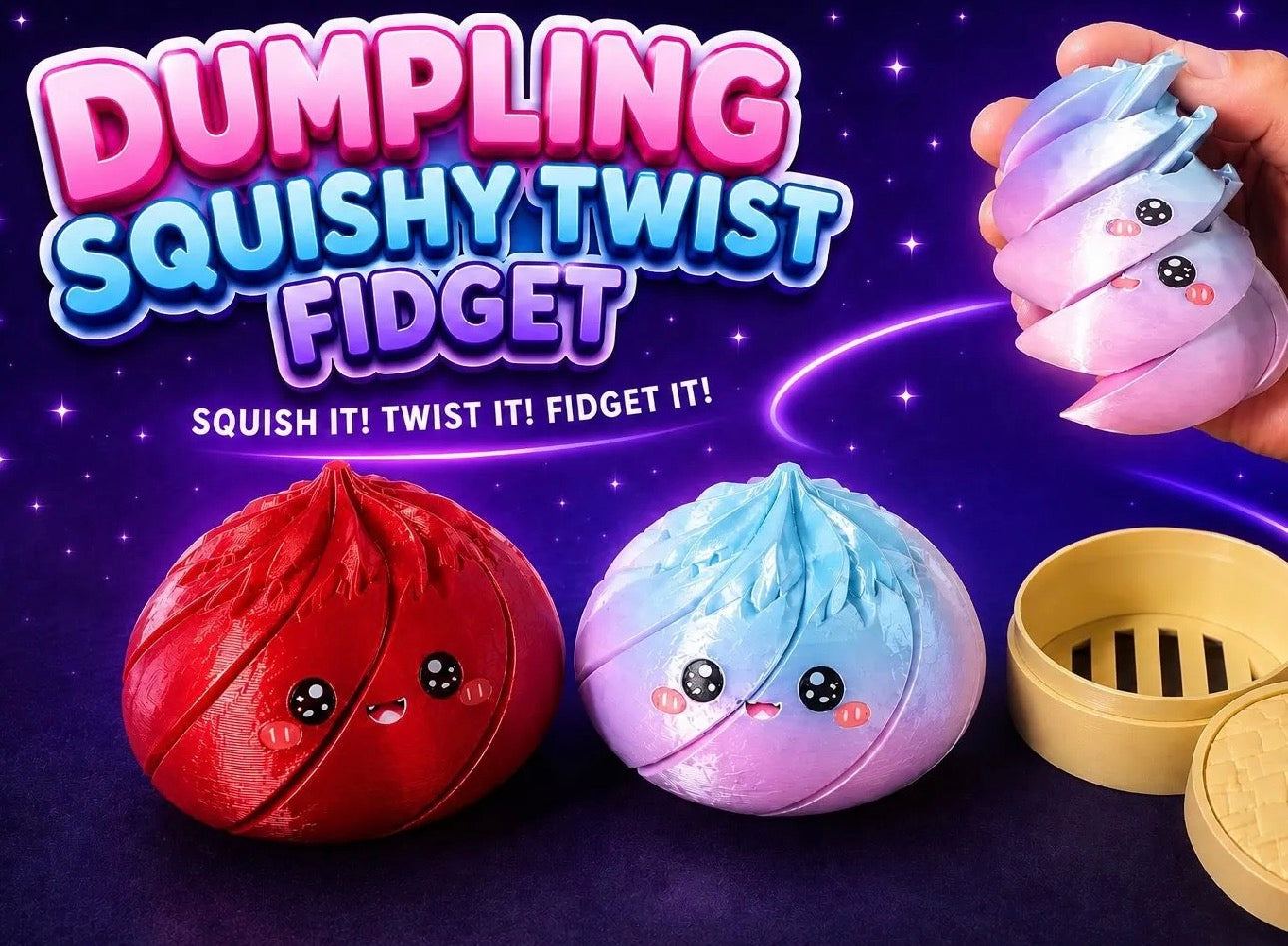 Dumpling Squishy Twist Fidget Toy Kawaii Stress Relief Sensory Toy