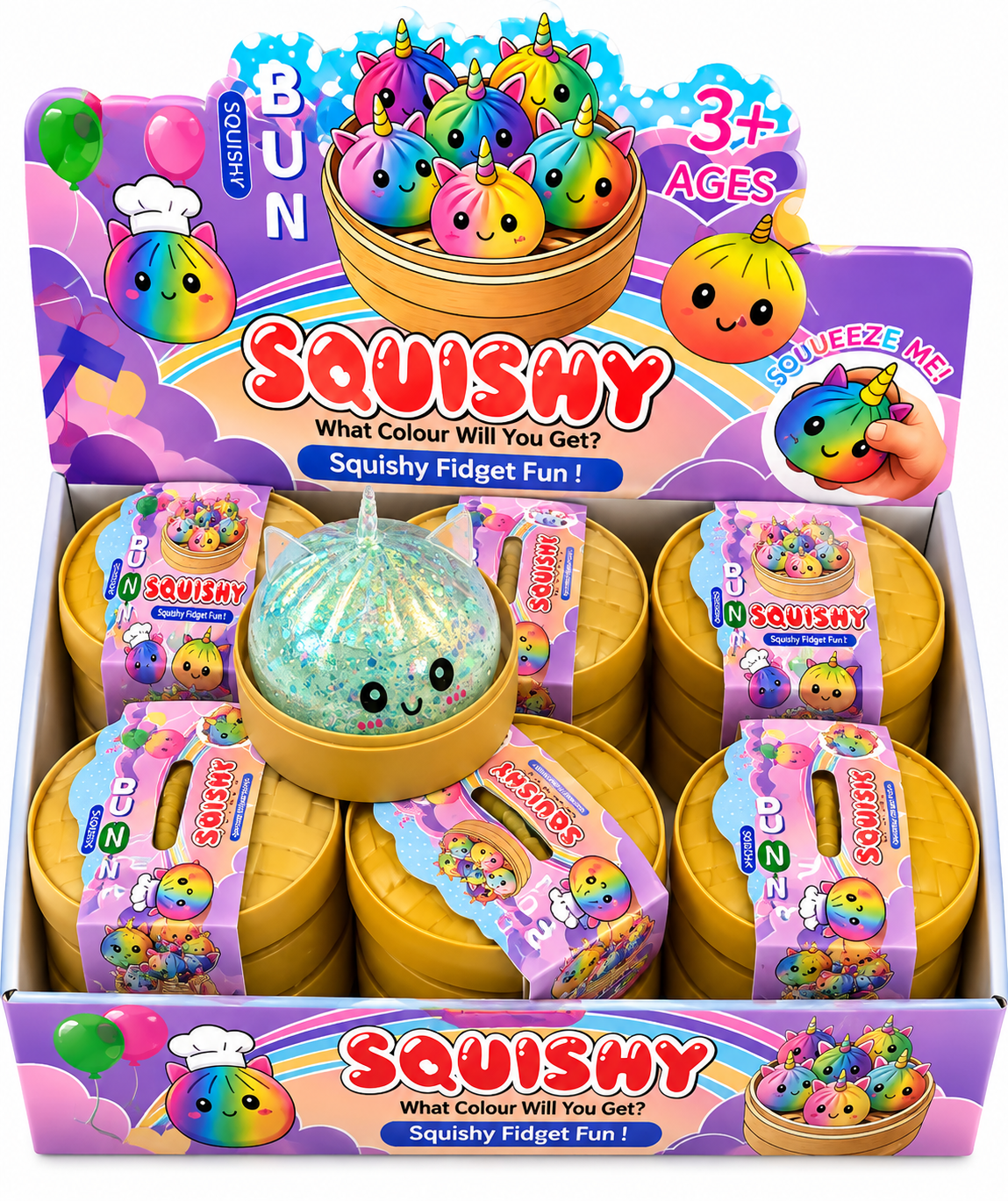 Light-Up Unicorn Bun Squishy – Random Color