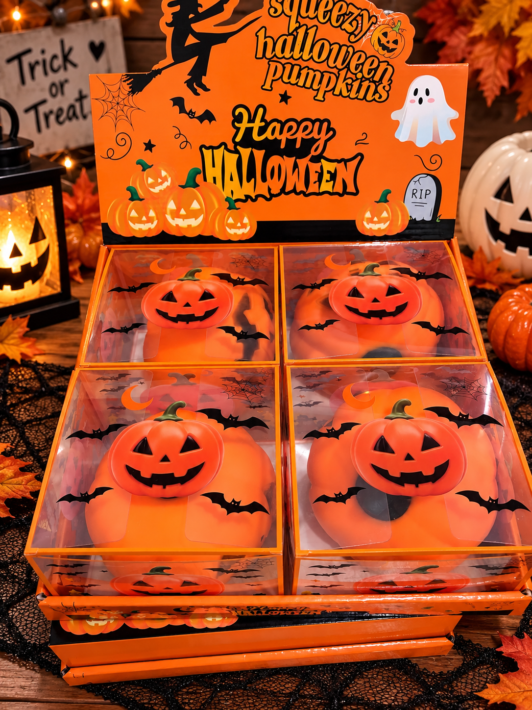 Halloween Pumpkin Squishy – Squeezy Jack-O’-Lantern Stress Relief Toy