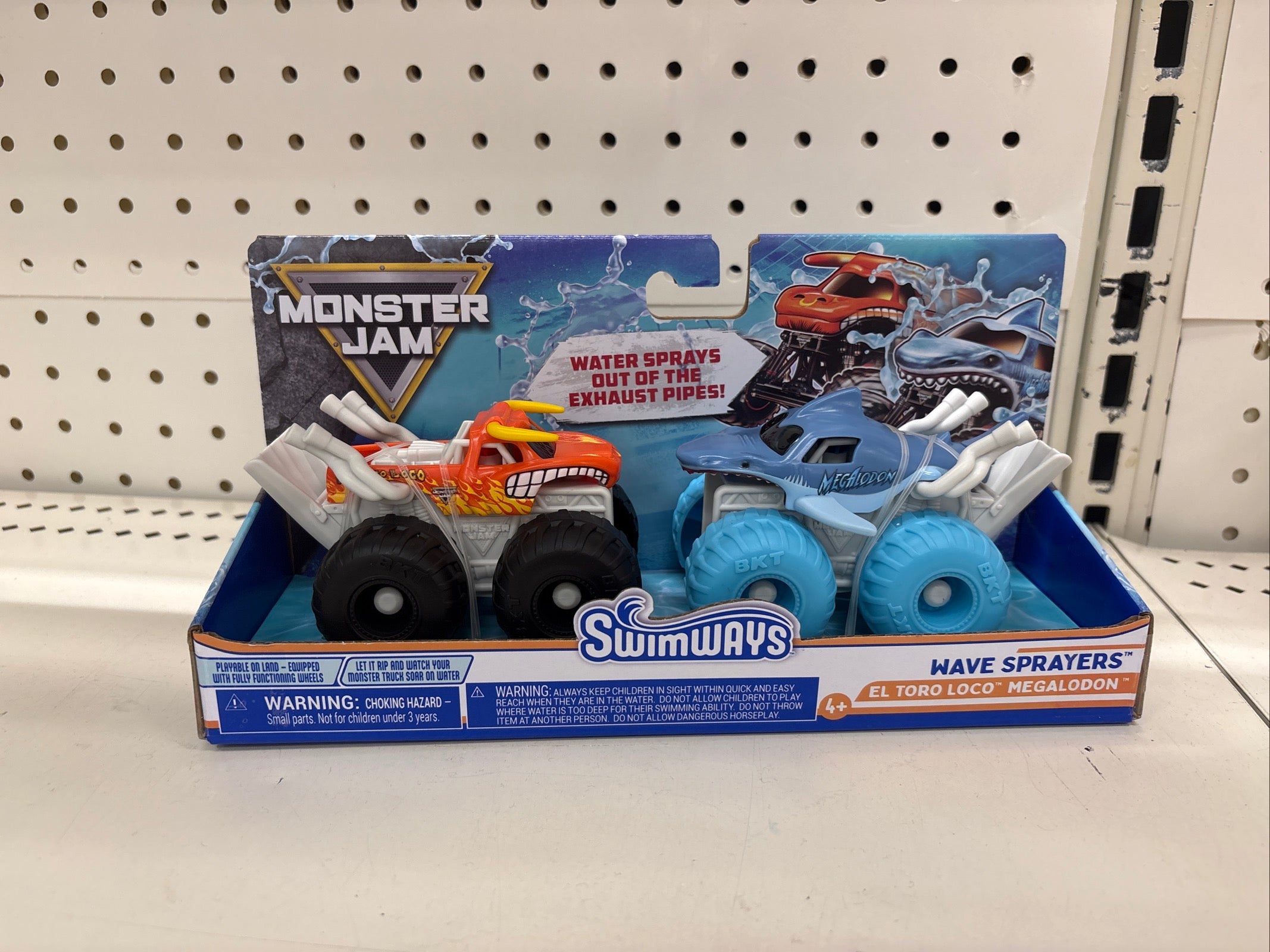 Monster Jam Wave Sprayers El Toro Loco And Megala Set of TWO Swimways Water Toys
