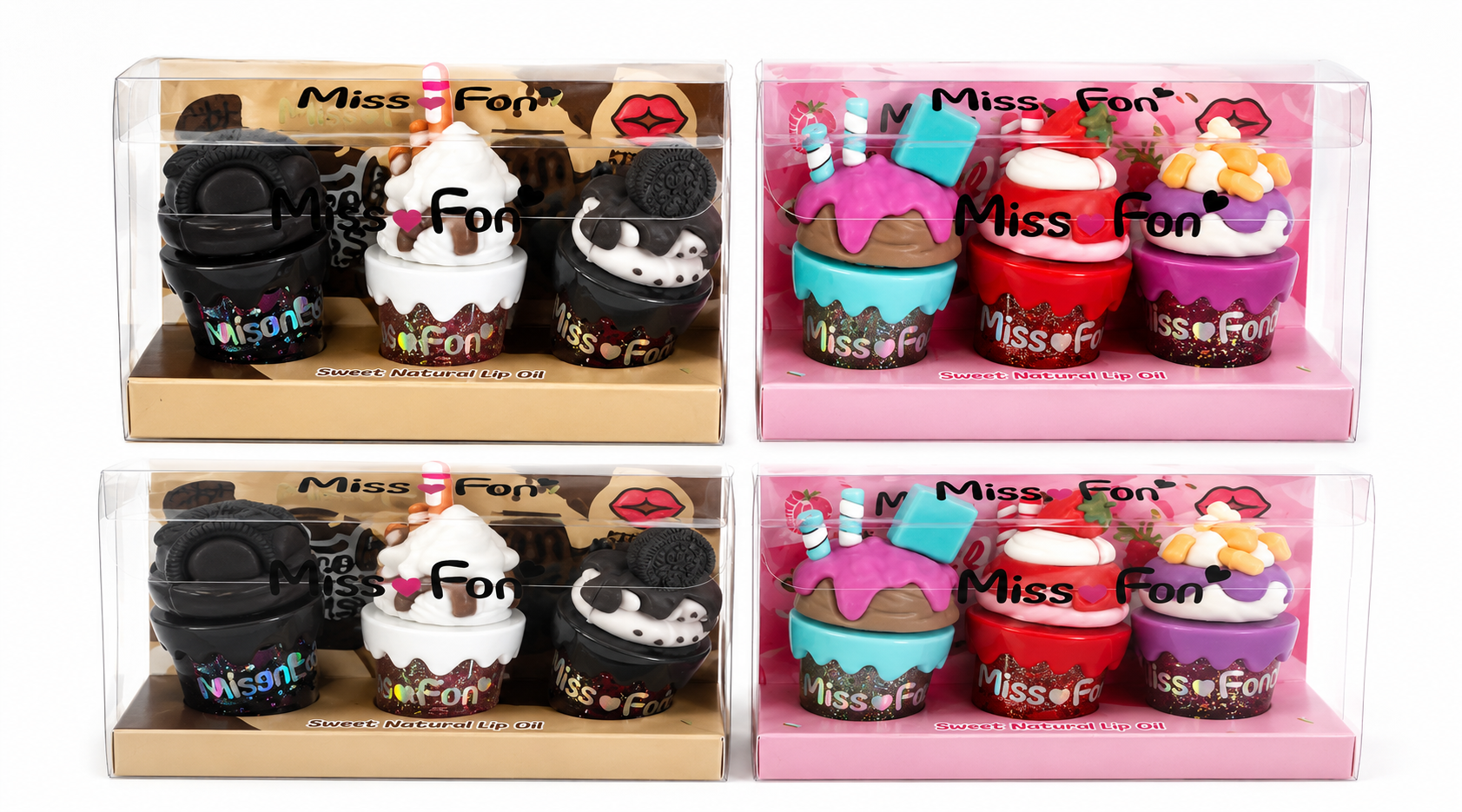 Miss Fon Sweet Natural Lip Oil Set – Cute Dessert Collection
