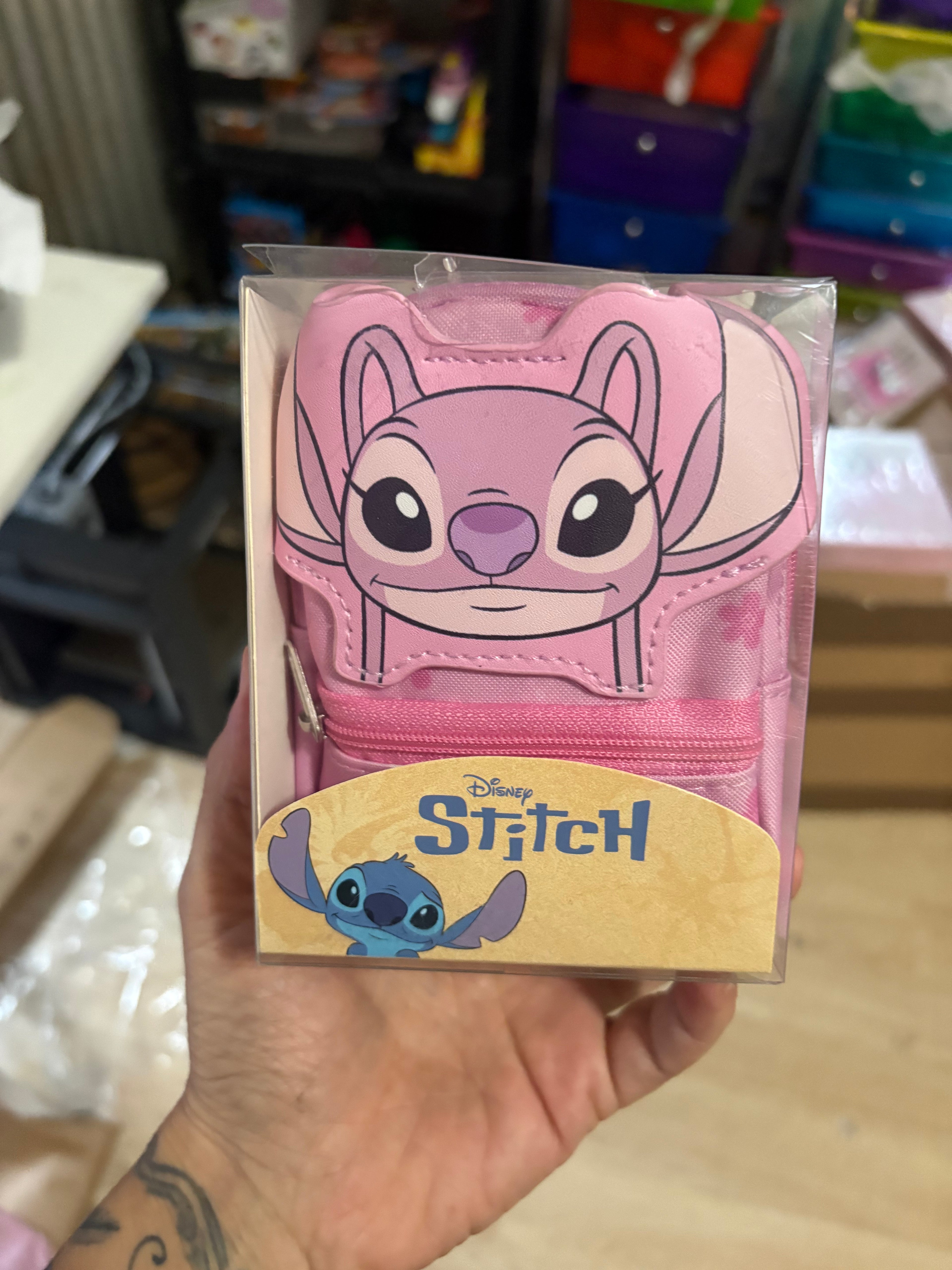 Angel Pink Mini Backpack Keychain Coin Purse